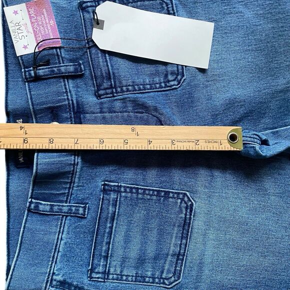 Vanilla Star Flare Jeans Girls 9/10 Blue Pull On High Rise Stretch Cowgirls - Picture 10 of 14